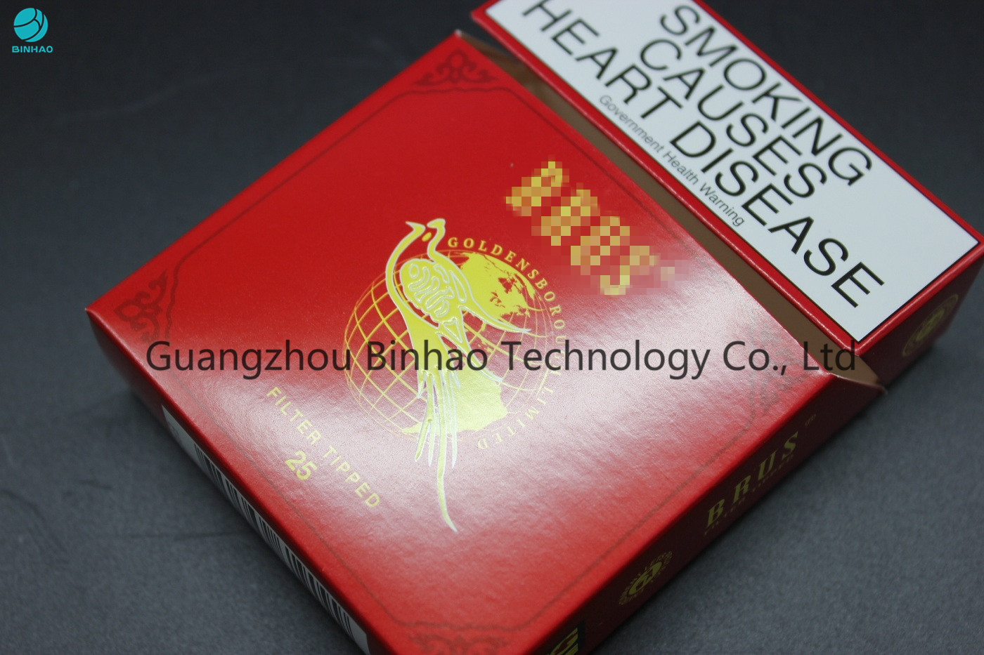 Red Offset Printing Cardboard Cigarette Cases For 25 Pieces Packaging