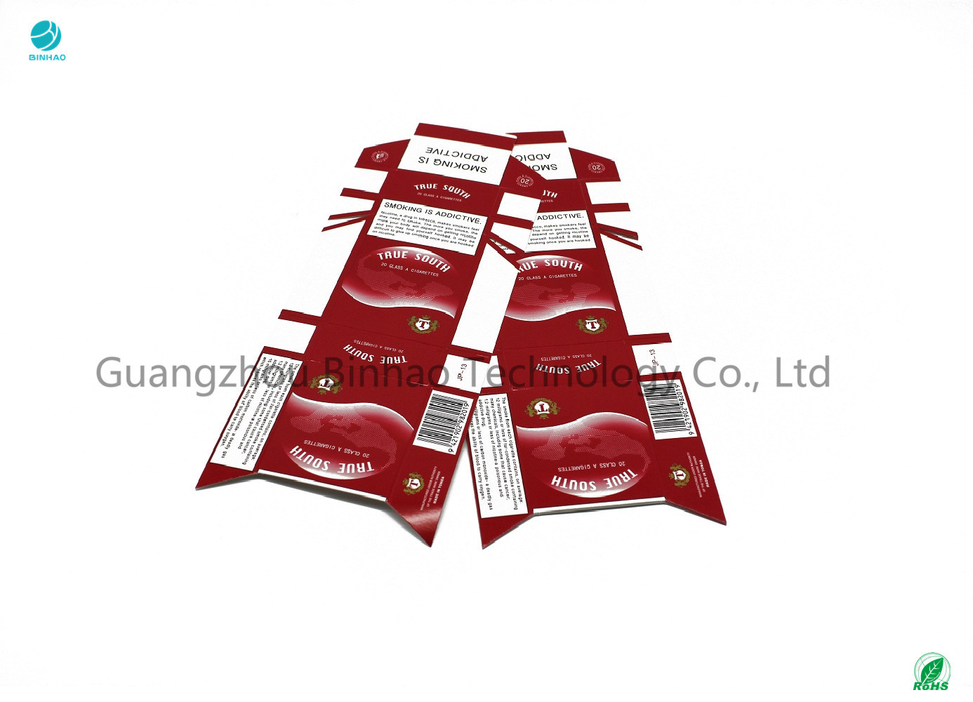 Hot Stamping Offset Printing Cardboard Cigarette Cases / Red Tobacco Packets