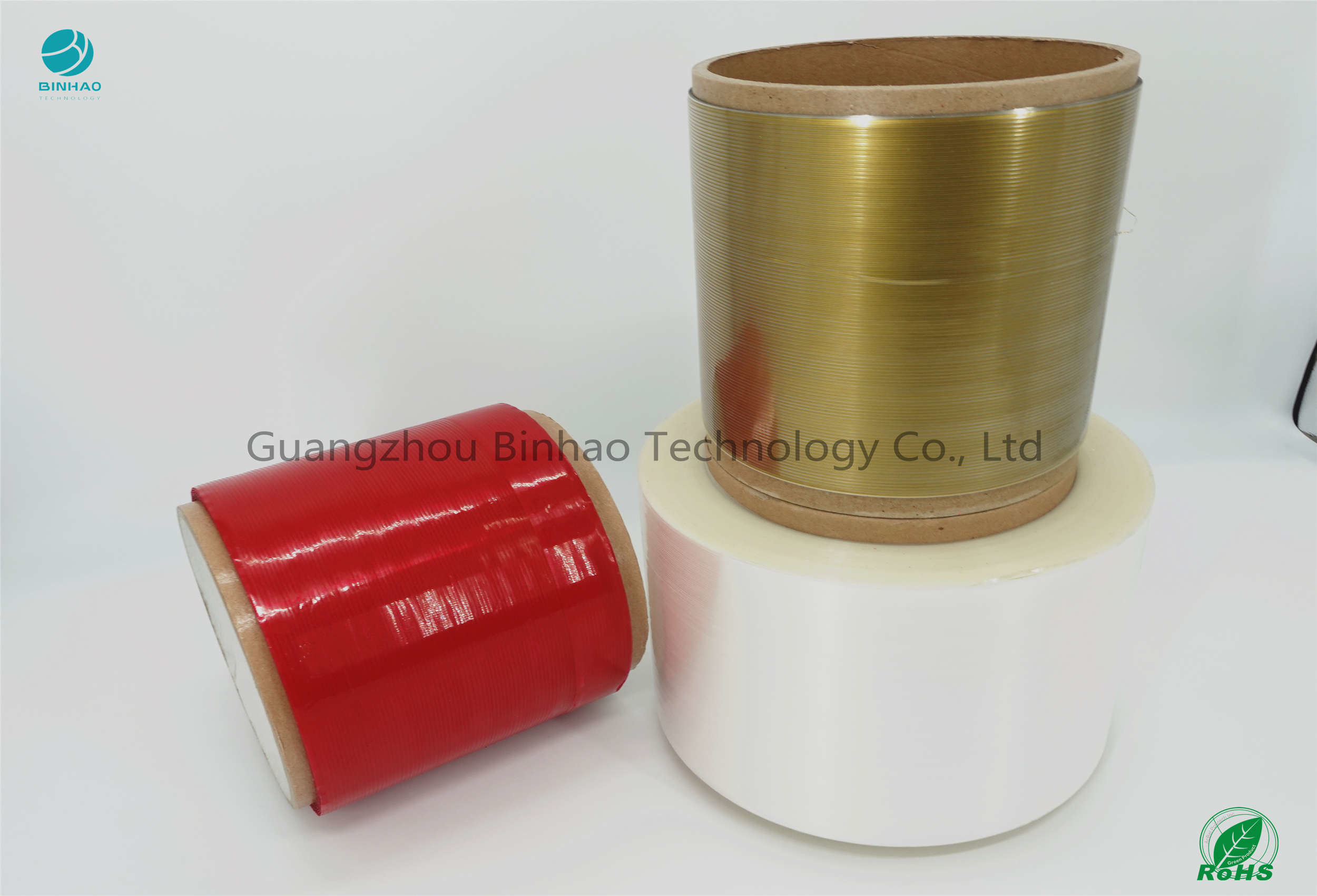 Permanent Self - Sticky Tear Strip Tape 152mm Size Red / Clear / Gold Color