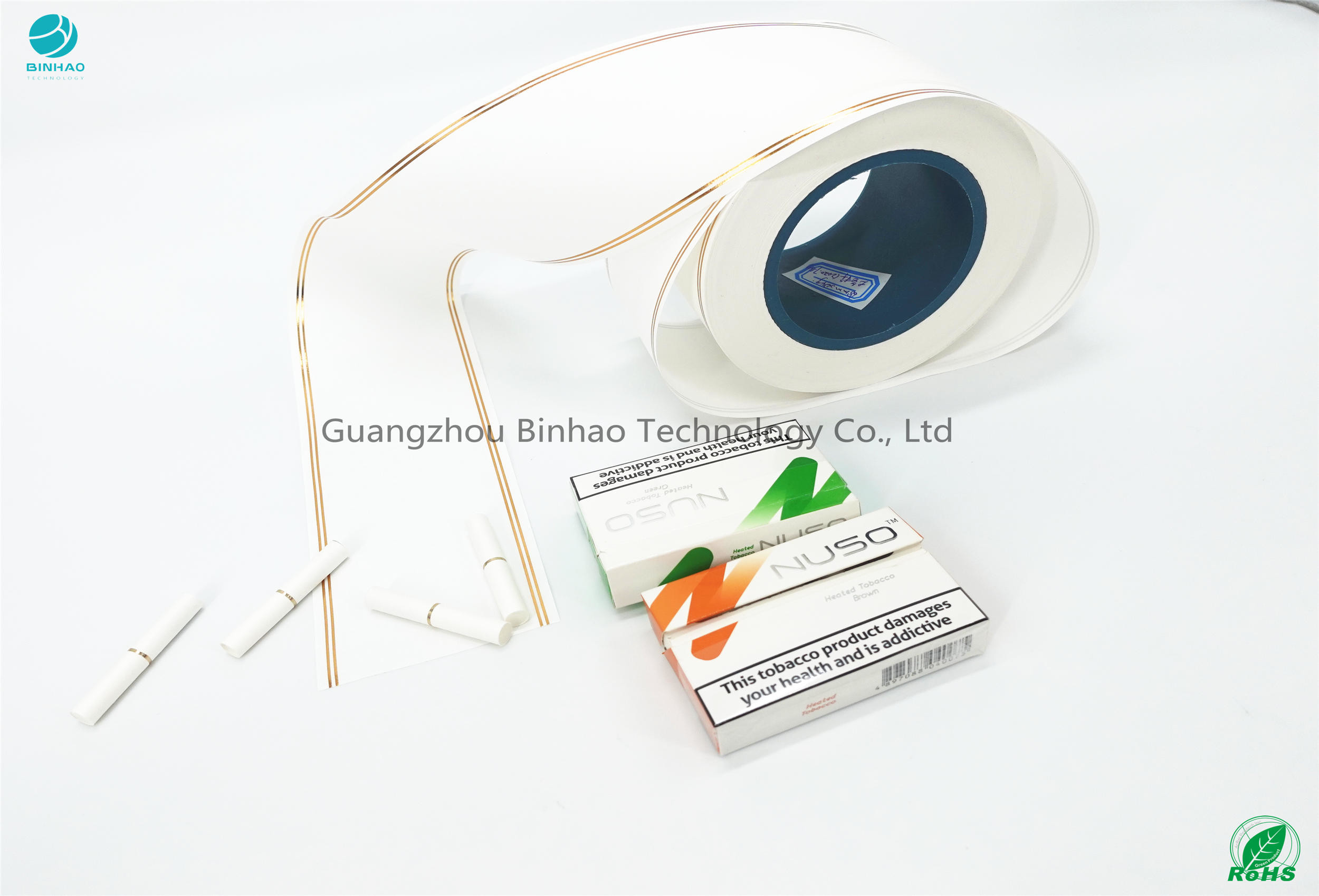Tipping Paper HNB E-Cigarette Package Gold Line Hot Foil Gilding 66mm Inner Core