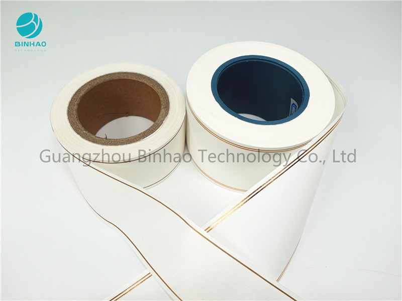 Cigarette Filter Rod Wrapping 52 Mm White Golden Line Tipping Paper