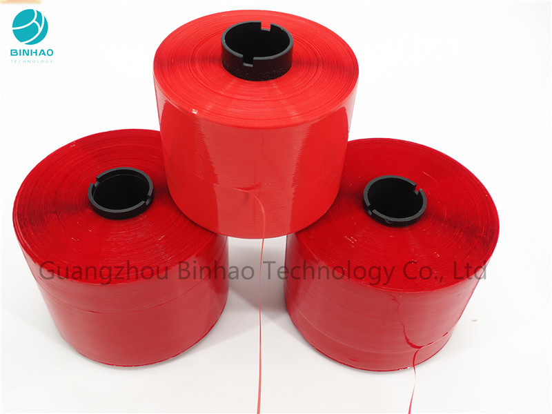 3mm Security Deep Red BOPP / MOPP Tear Tape For Cigarette Package Sealing