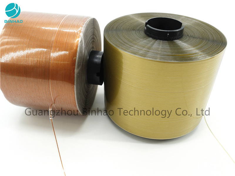 Printed Logo Brown / Gold Color Tear Strip Tape For Cigarette Box Packaging