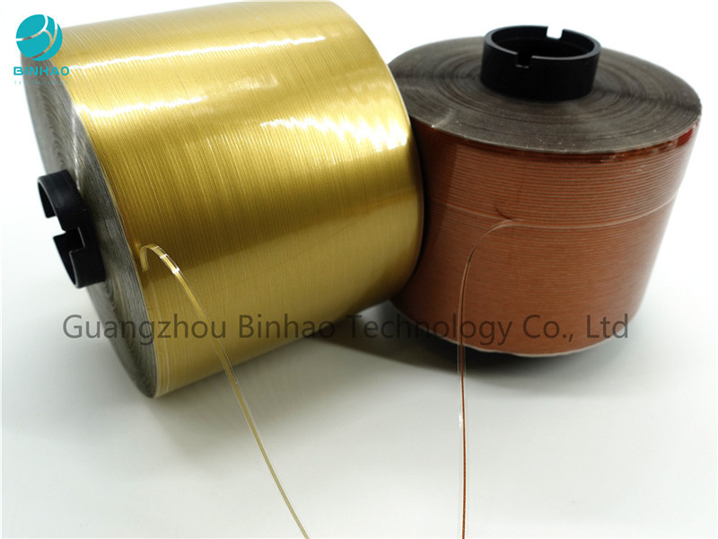 Gold / Brown Color Water Activated Tobacco BOPP / MOPP Tear Tape