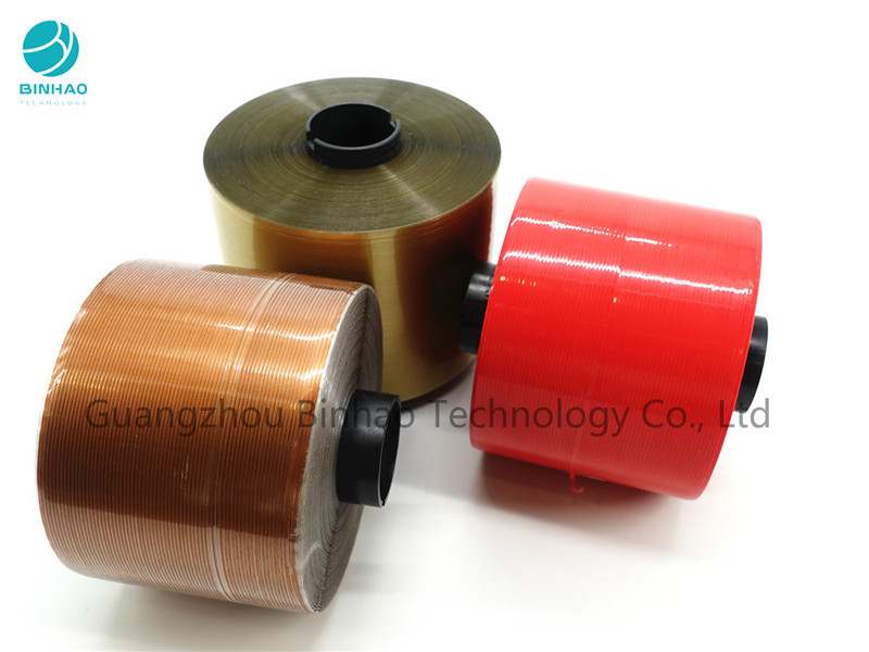 Easy Tear Seam Seal Red Off Tear Tape Self Adhesive For Tobacco Pack